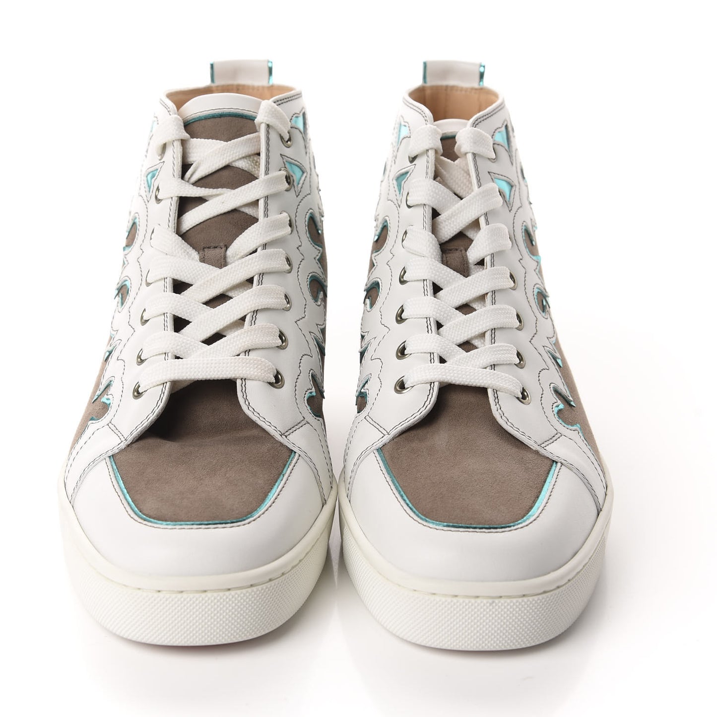 Calfskin Suede Mens Arizona High Top Flat Sneakers 42 Version Mastic