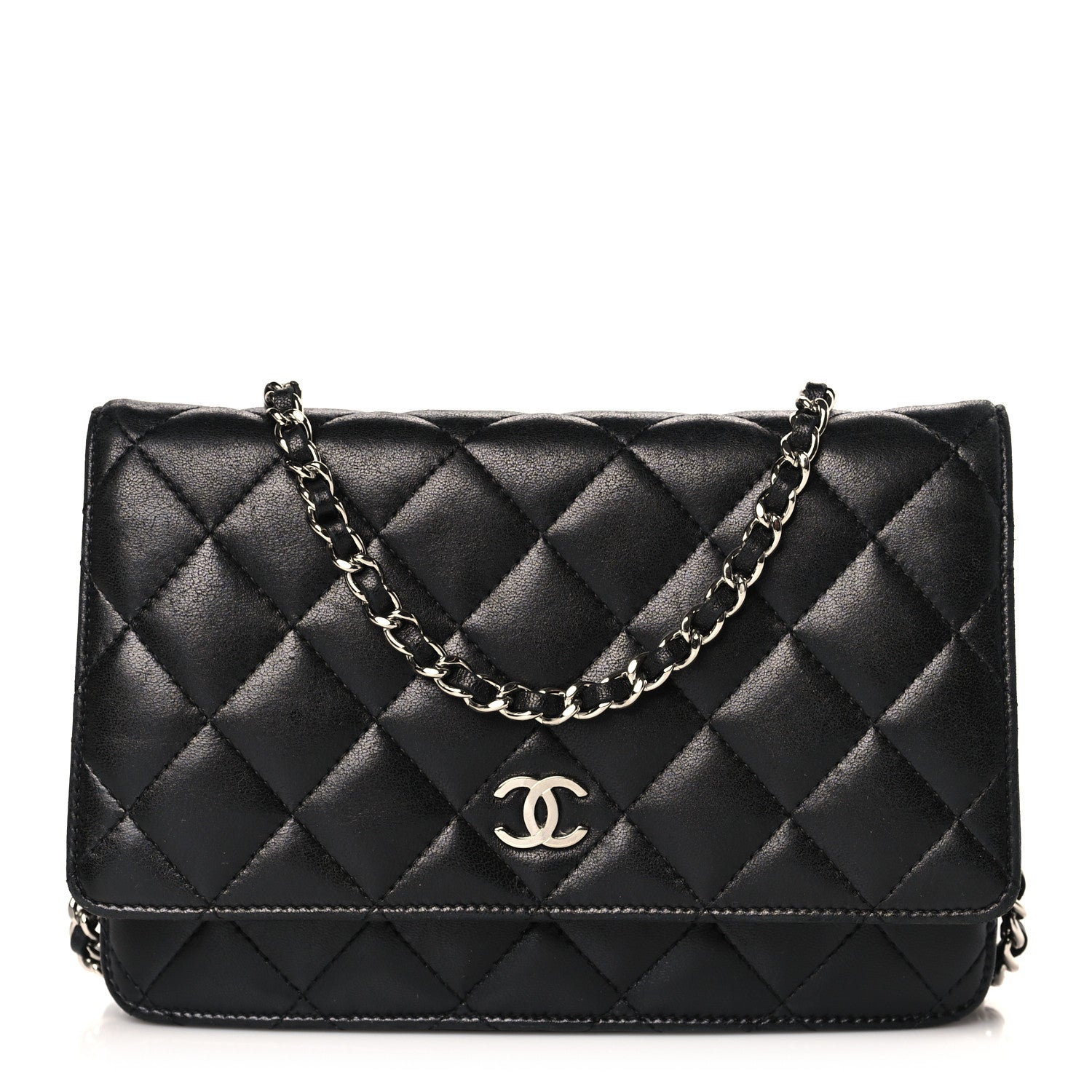 Chanel Lambskin Quilted Wallet On Chain WOC Black 1 of 10