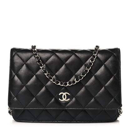 Chanel Lambskin Quilted Wallet On Chain WOC Black 1 of 10
