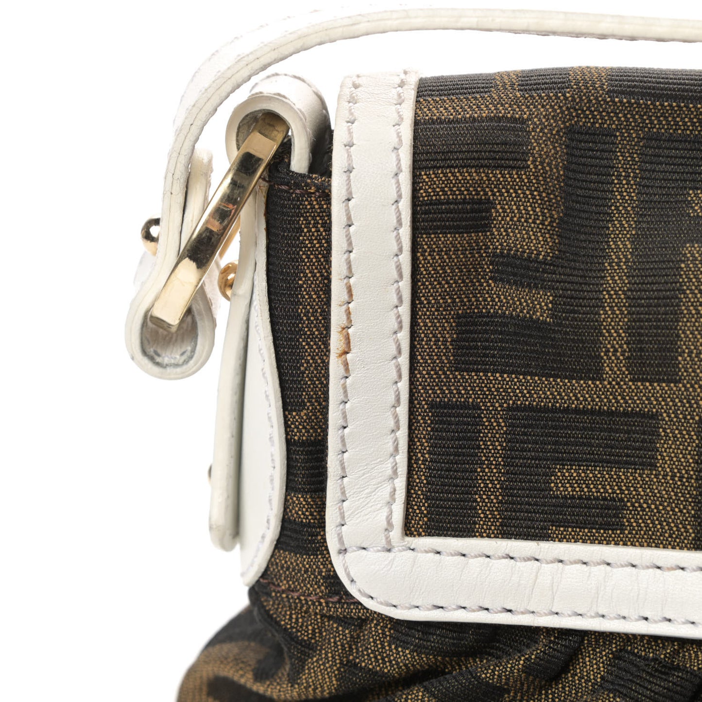 Zucca Cuoio Lucido Small Chef Shoulder Bag Tobacco White