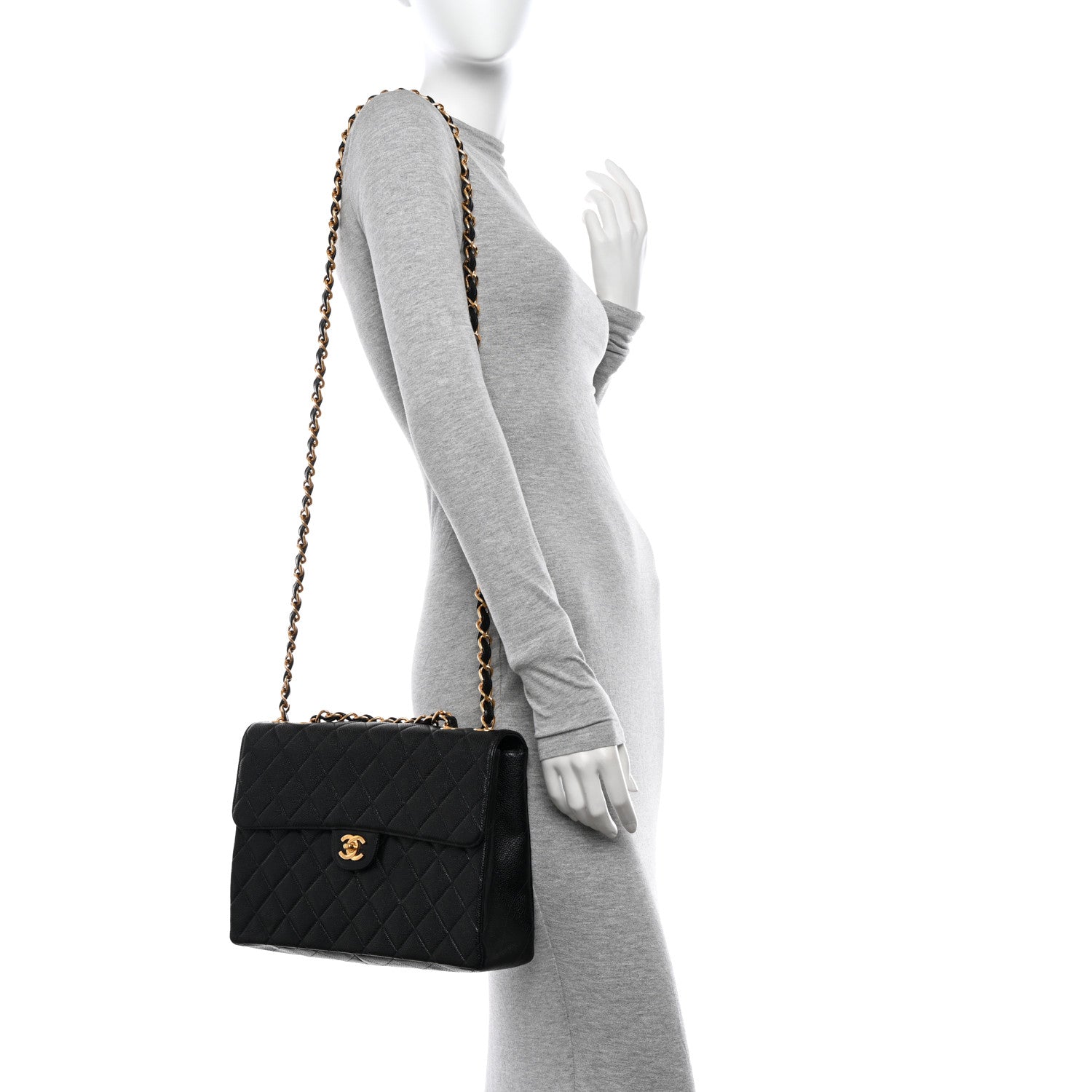 Chanel Caviar Jumbo Single Flap Black 2 of 12