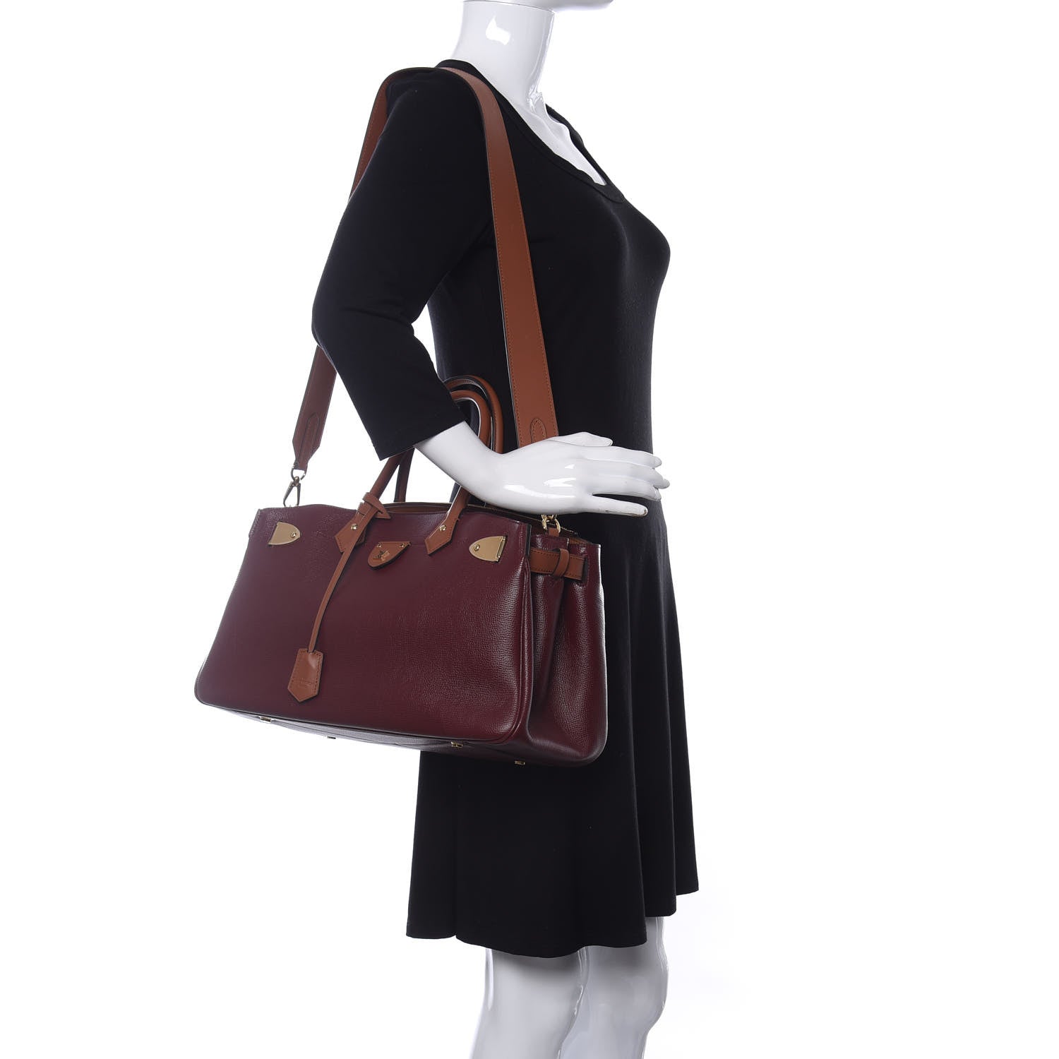 Louis Vuitton Calfskin All Set Bordeaux Tan 2 of 9