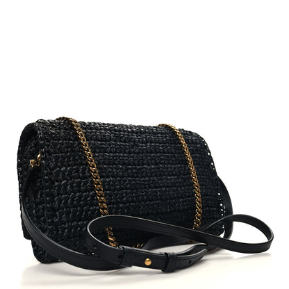 Saint Laurent Raffia Monogram Tassel Kate 99 Black 3 of 10