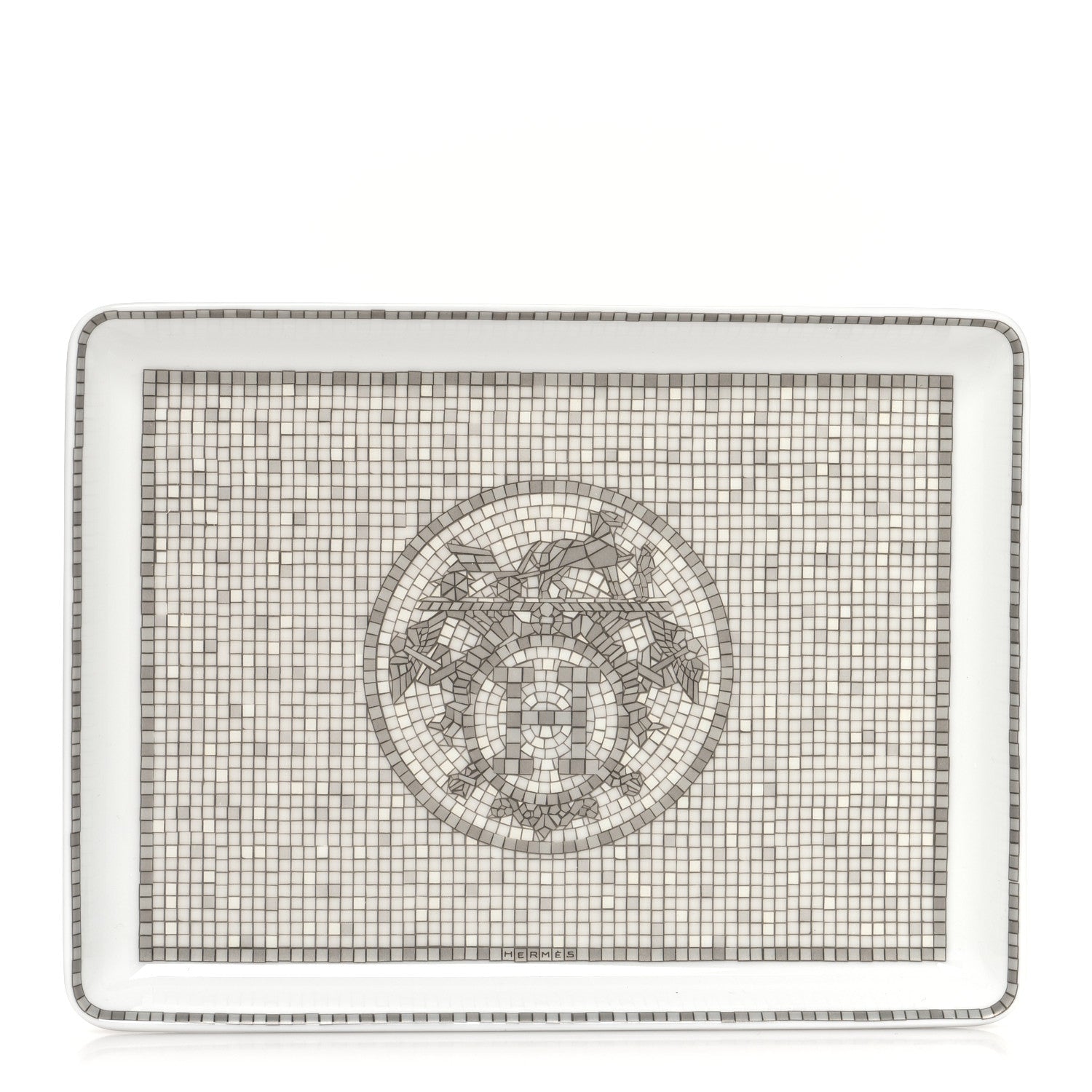 Hermes Porcelain Mosaique au 24 Platine Sushi Plate 1 of 8