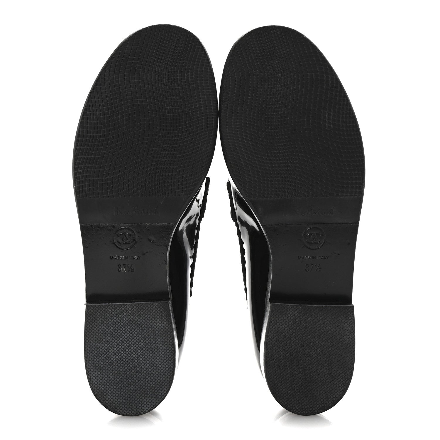 Chanel Patent Calfskin CC Mocassin Loafers 37.5 Black 6 of 12
