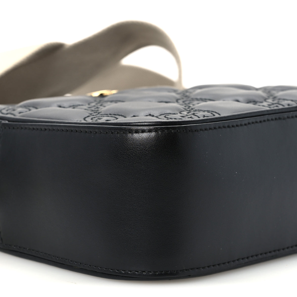 Gucci Calfskin GG Matelasse Shoulder Bag Black Natural 10 of 12