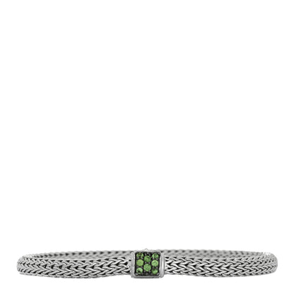 John Hardy Sterling Silver Tsavorite 5mm Classic Chain Bracelet 1 of 3