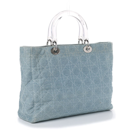 Christian Dior Denim Cannage Large Lady Dior Light Blue 2 of 4