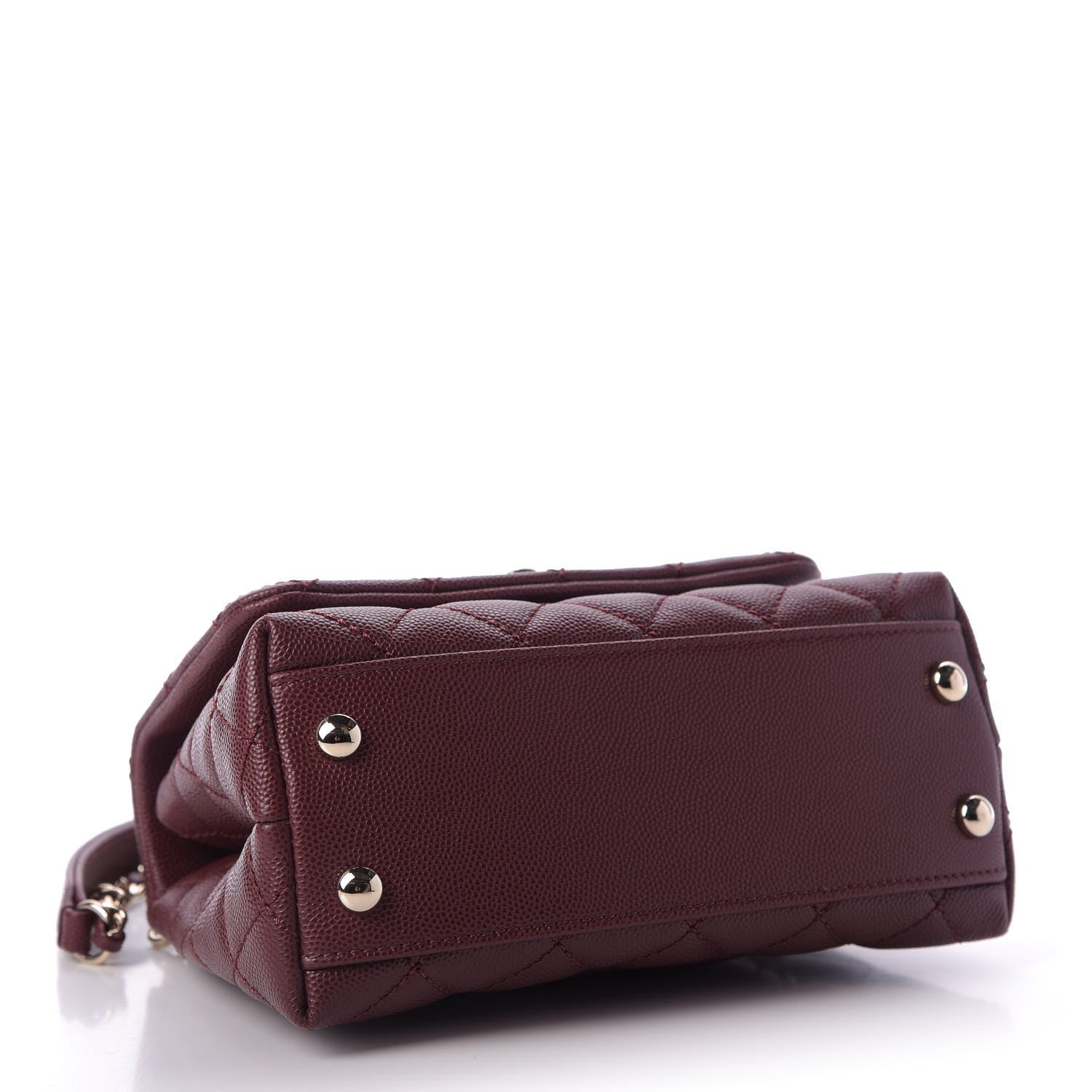 Chanel Caviar Quilted Extra Mini Coco Handle Flap Burgundy 4 of 9