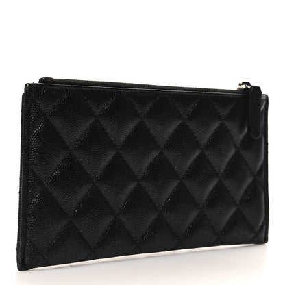 Chanel Iridescent Caviar Quilted Classic Zip Pouch Black 3 of 8