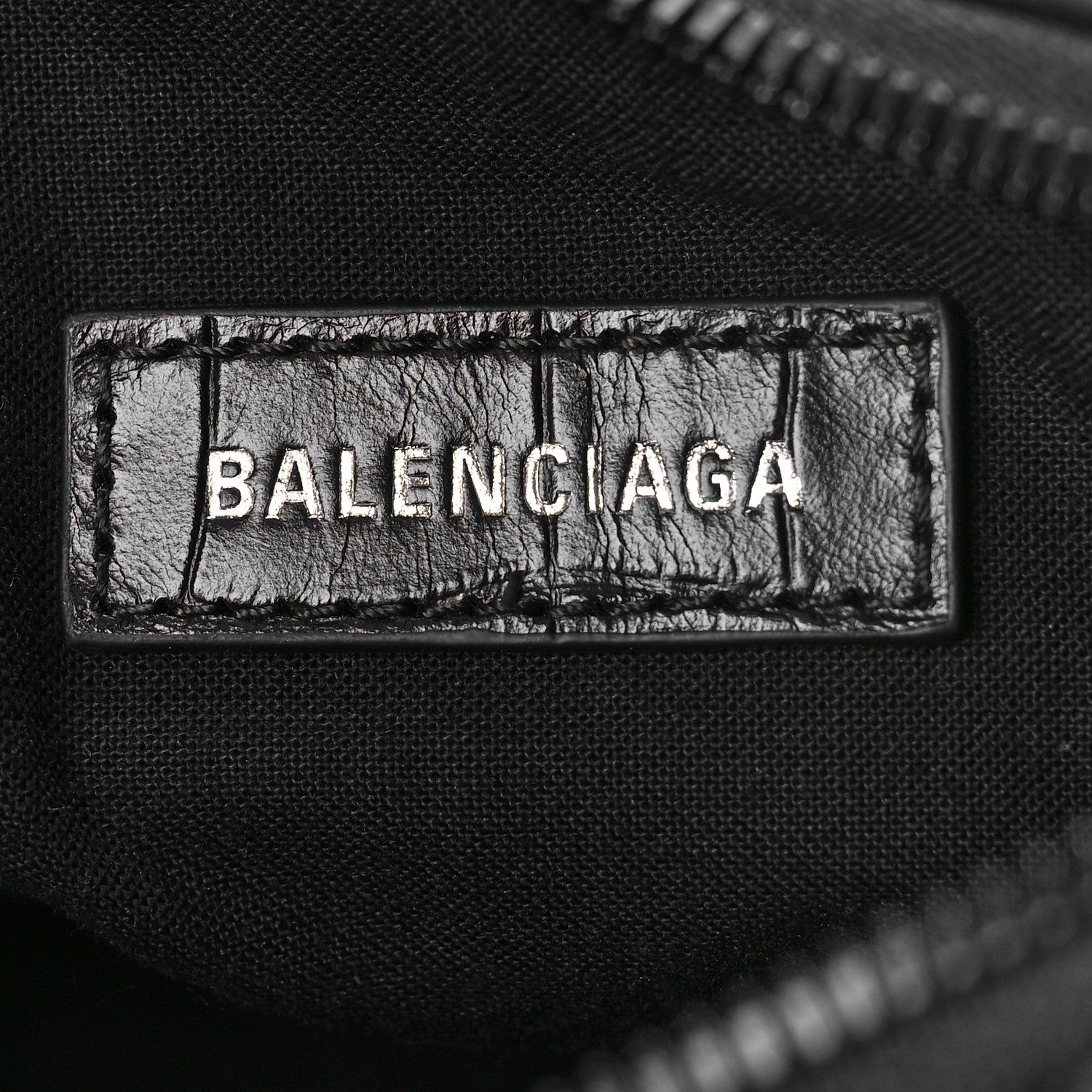 Balenciaga Extra Supple Calfskin Crocodile Embossed Monochrome Le Cagole Shoulder Bag XS Black 8 of 10