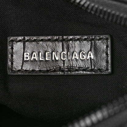 Balenciaga Extra Supple Calfskin Crocodile Embossed Monochrome Le Cagole Shoulder Bag XS Black 8 of 10