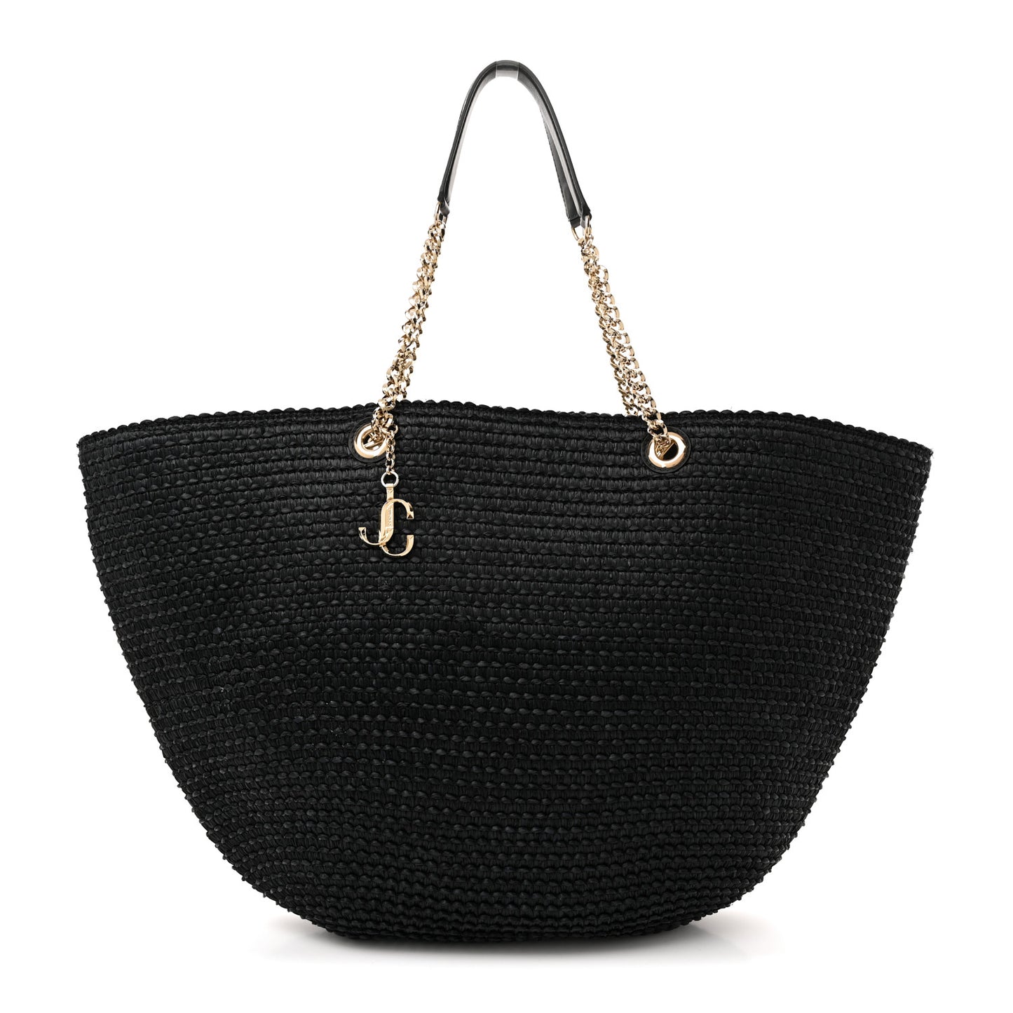Raffia Small Mari Tote Black