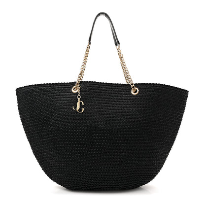 Jimmy Choo Raffia Small Mari Tote Black 1 of 12