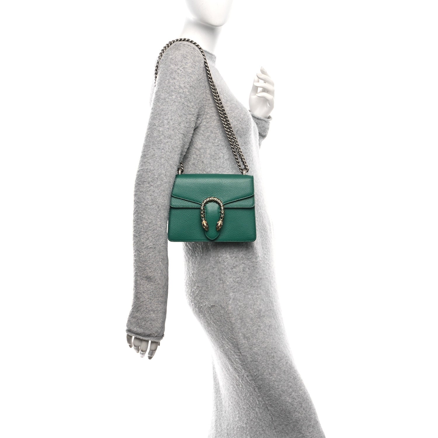 Gucci Calfskin Mini Dionysus Shoulder Bag Emerald 2 of 12