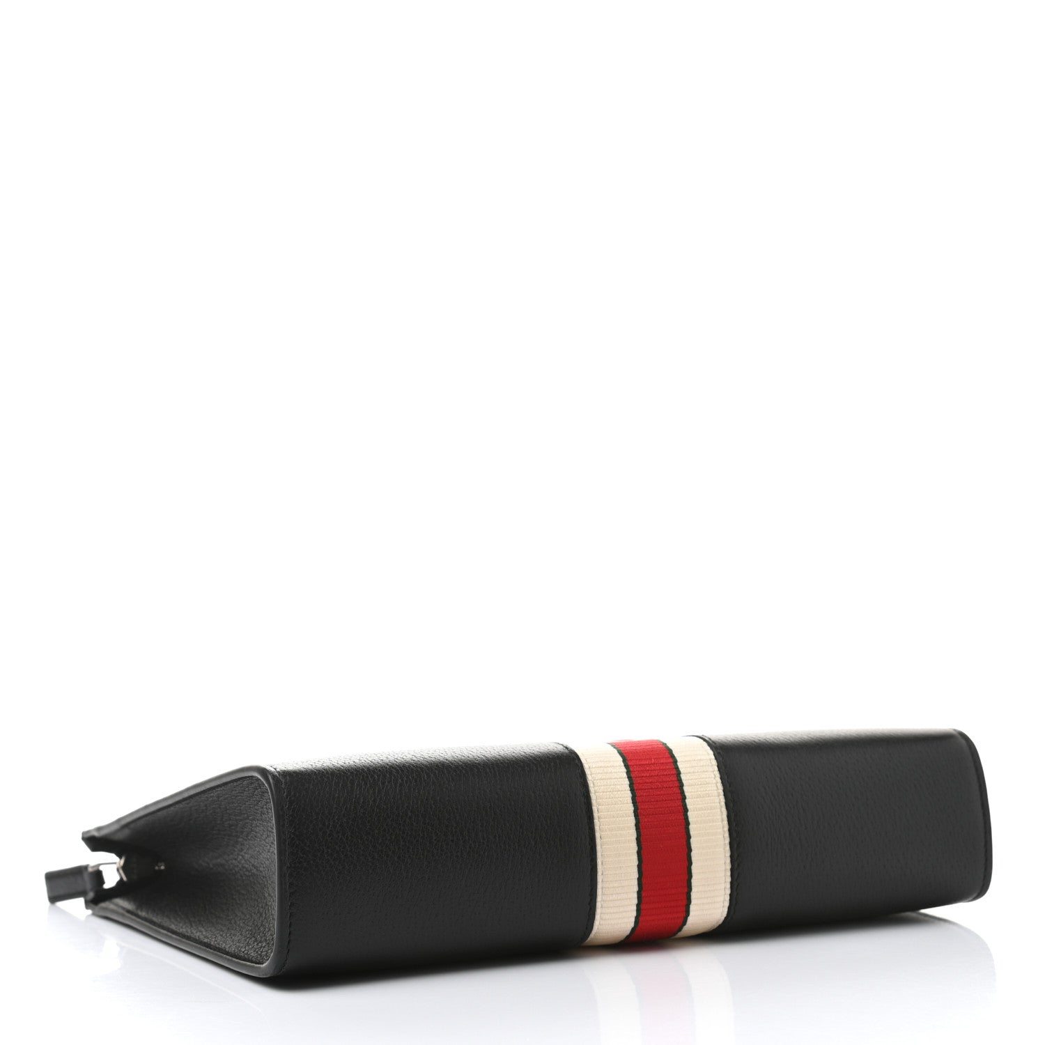 Gucci Textured Dollar Calfskin Nylon Gucci Stripe New Web Cosmetic Case Black Ecru Verde Rosso 4 of 7