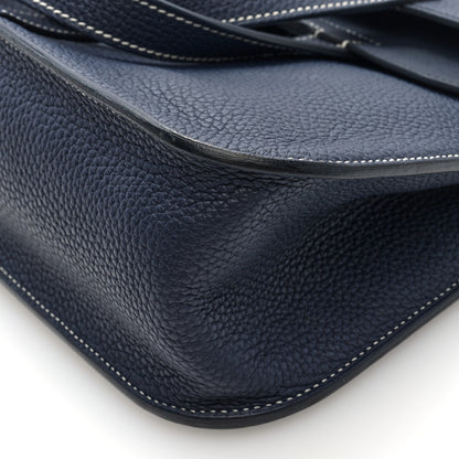 Hermes Taurillon Clemence Halzan 31 GM Bleu Saphir 10 of 10