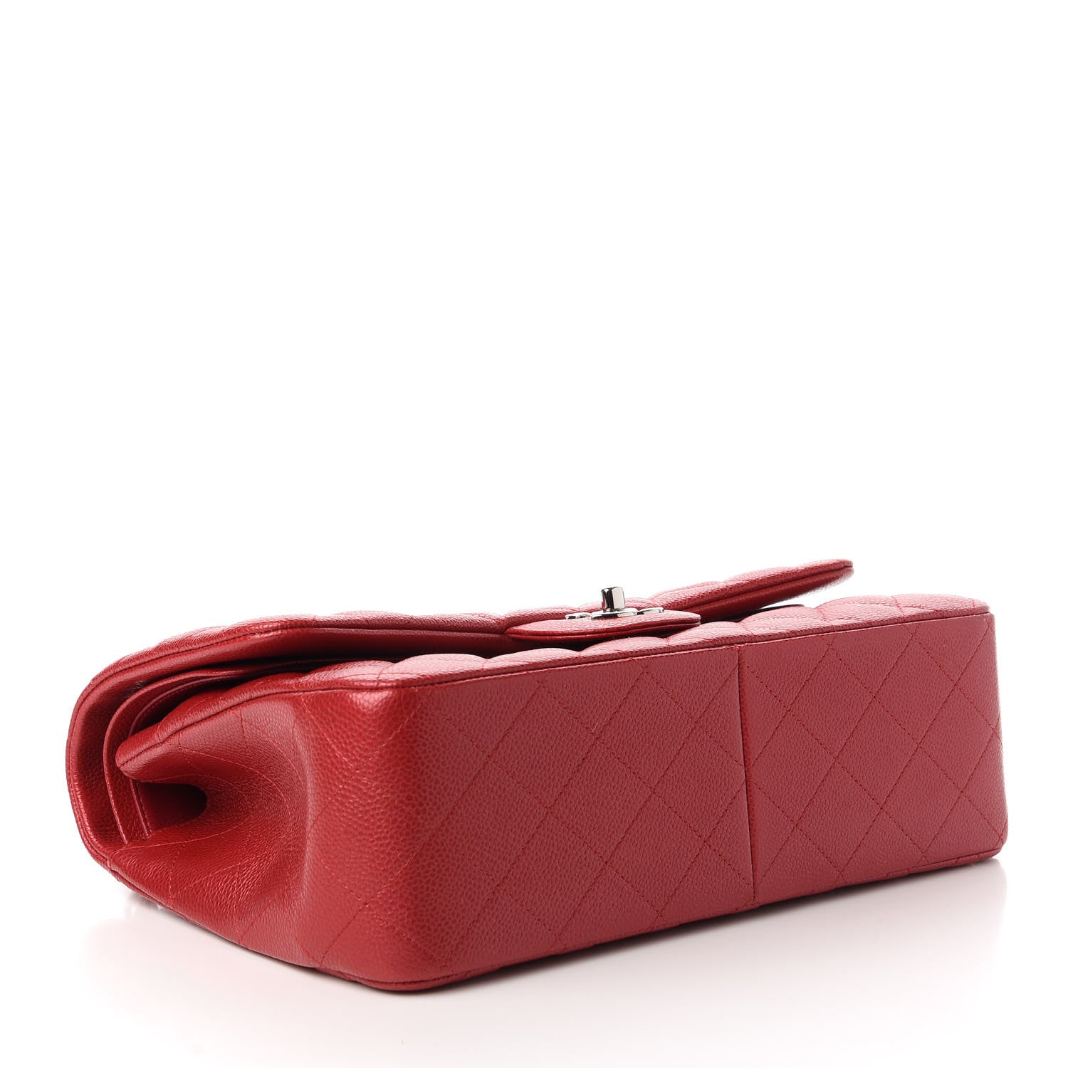 Chanel Iridescent Caviar Quilted Jumbo Double Flap Red 4 of 10