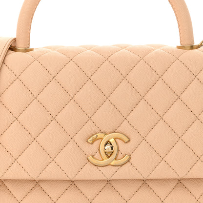 Chanel Caviar Quilted Small Coco Handle Flap Beige 8 of 11