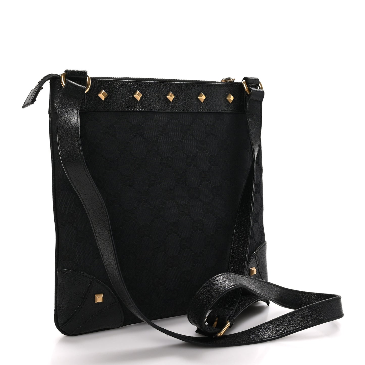 Monogram Studded Messenger Black