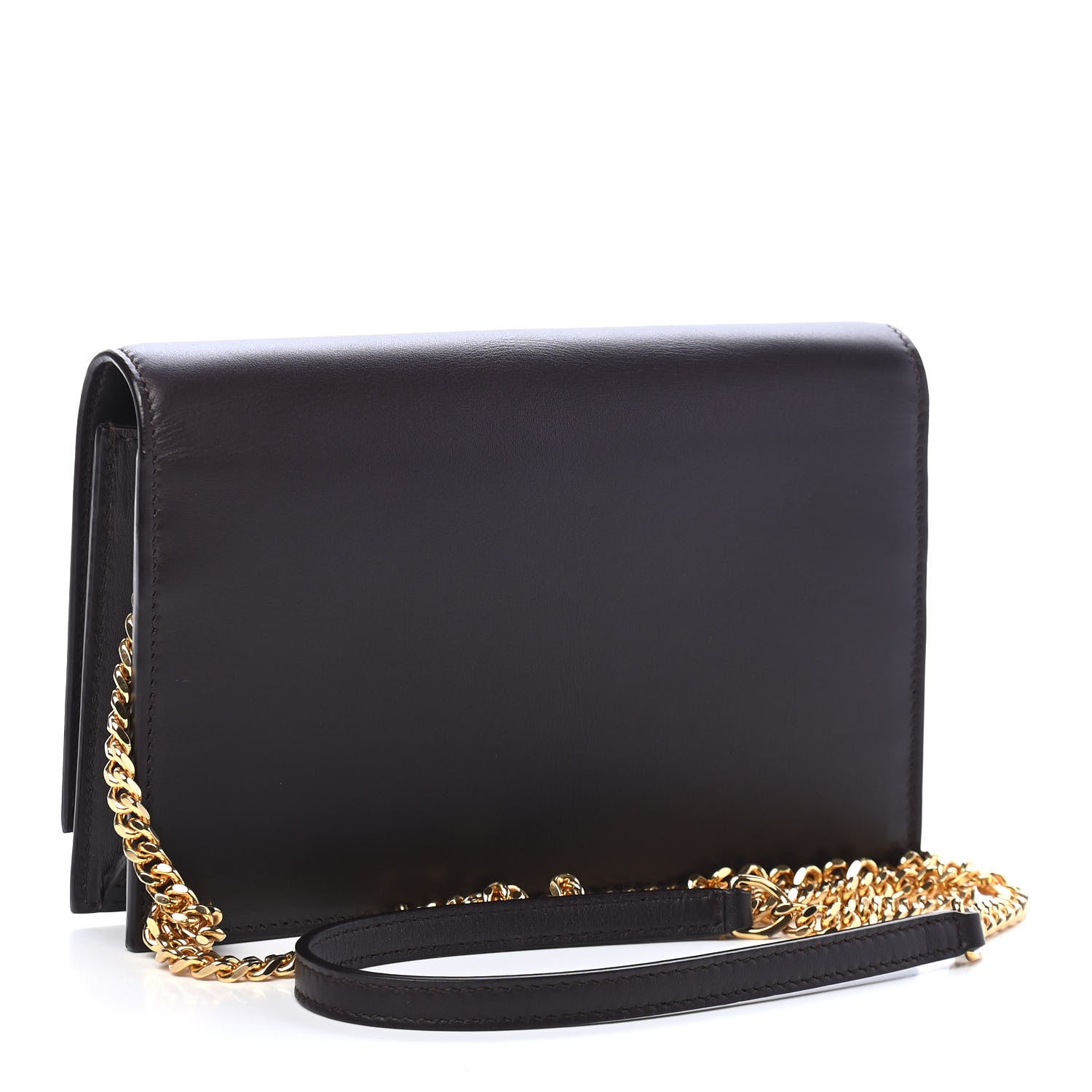 Saint Laurent Smooth Calfskin Classic Monogram Kate Tassel Chain Wallet Amaranto 3 of 9
