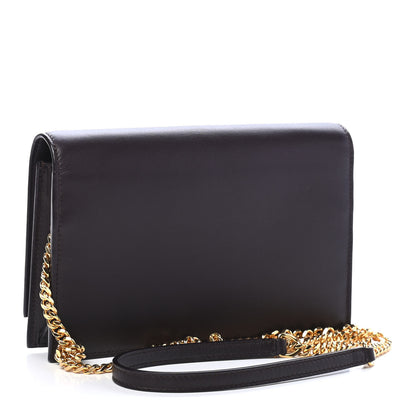 Saint Laurent Smooth Calfskin Classic Monogram Kate Tassel Chain Wallet Amaranto 3 of 9