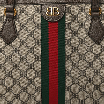 Gucci X BALENCIAGA BB Supreme Monogram Web Medium Ophidia Shopping Tote Beige New Acero 8 of 14