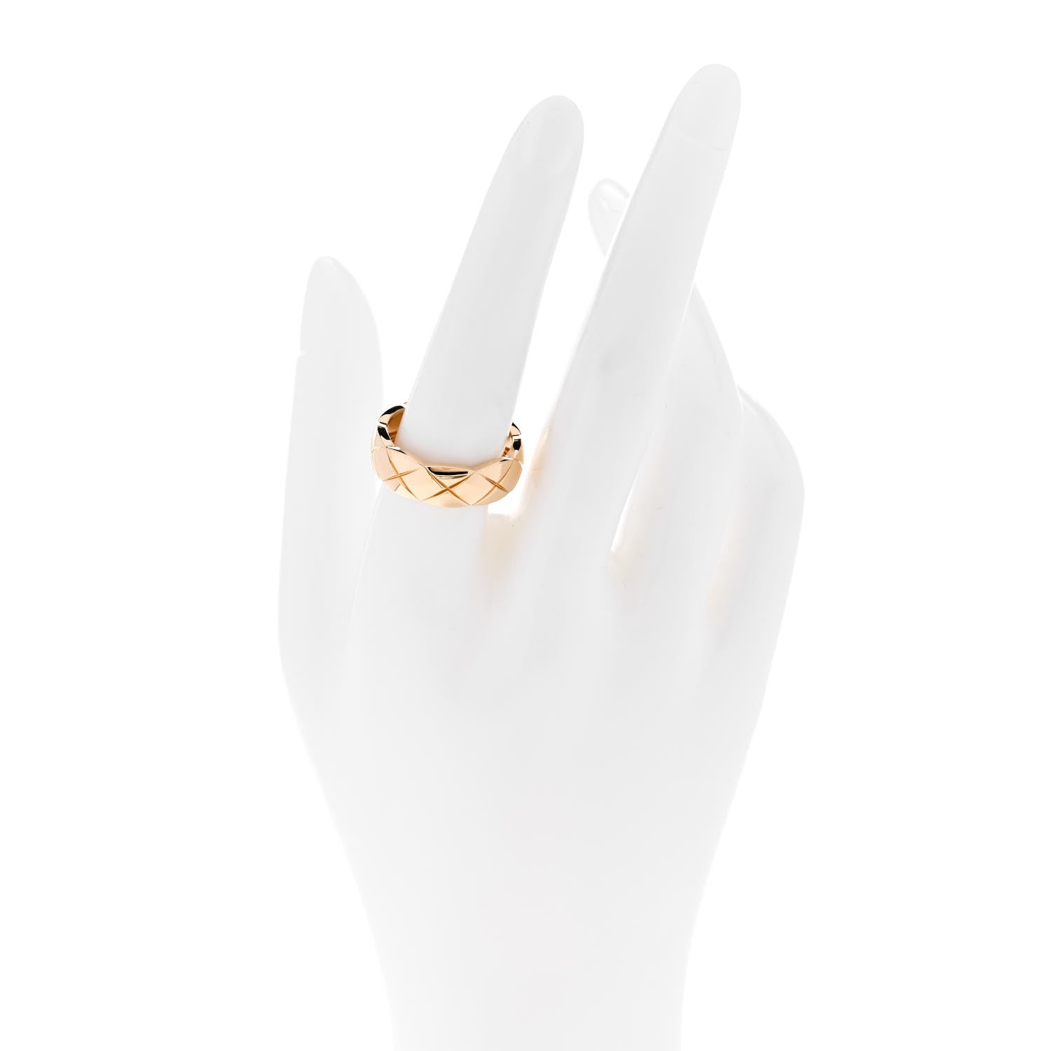 Chanel 18K Yellow Gold Small Coco Crush Ring 58 8.5 2 of 6