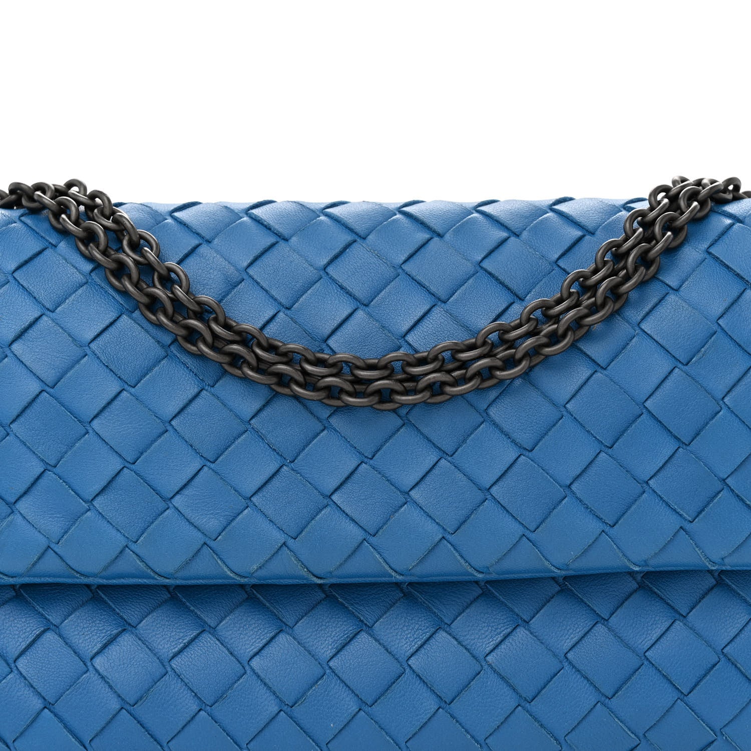 Bottega Veneta Nappa Intrecciato Small Chain Crossbody Blue 10 of 15