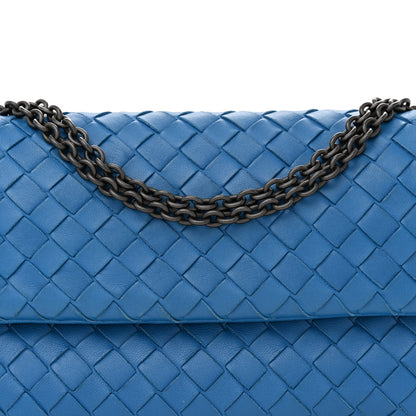 Bottega Veneta Nappa Intrecciato Small Chain Crossbody Blue 10 of 15