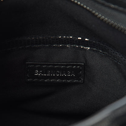 Balenciaga Lizard Embossed Agneau Silver Metallic Edge Hardware Nano City Black 6 of 10