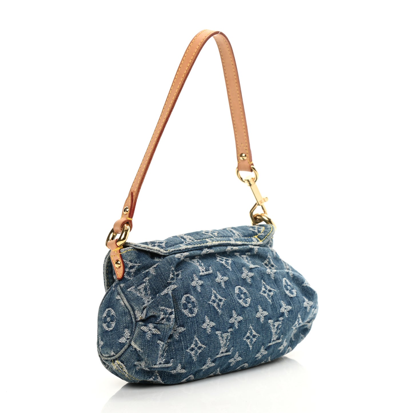 Monogram Denim Mini Pleaty Blue