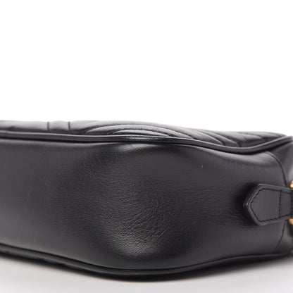 Gucci Calfskin Matelasse Small GG Marmont Chain Shoulder Bag Black 7 of 11