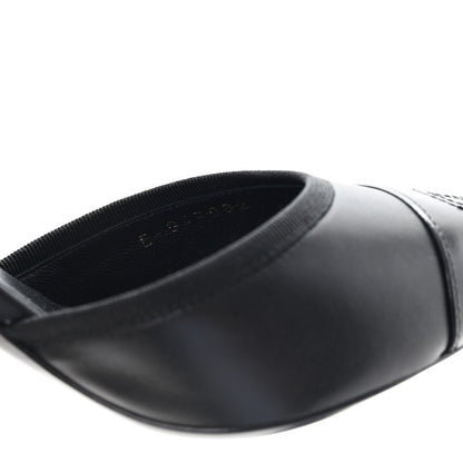 Chanel Iridescent Lambskin Pointed Cap Toe CC Slingback Pumps 41 Black 9 of 10