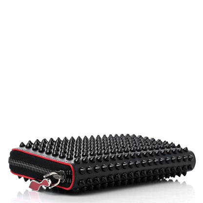 Christian Louboutin Calfskin Panettone Spiked Zip Around Wallet Black 4 of 13