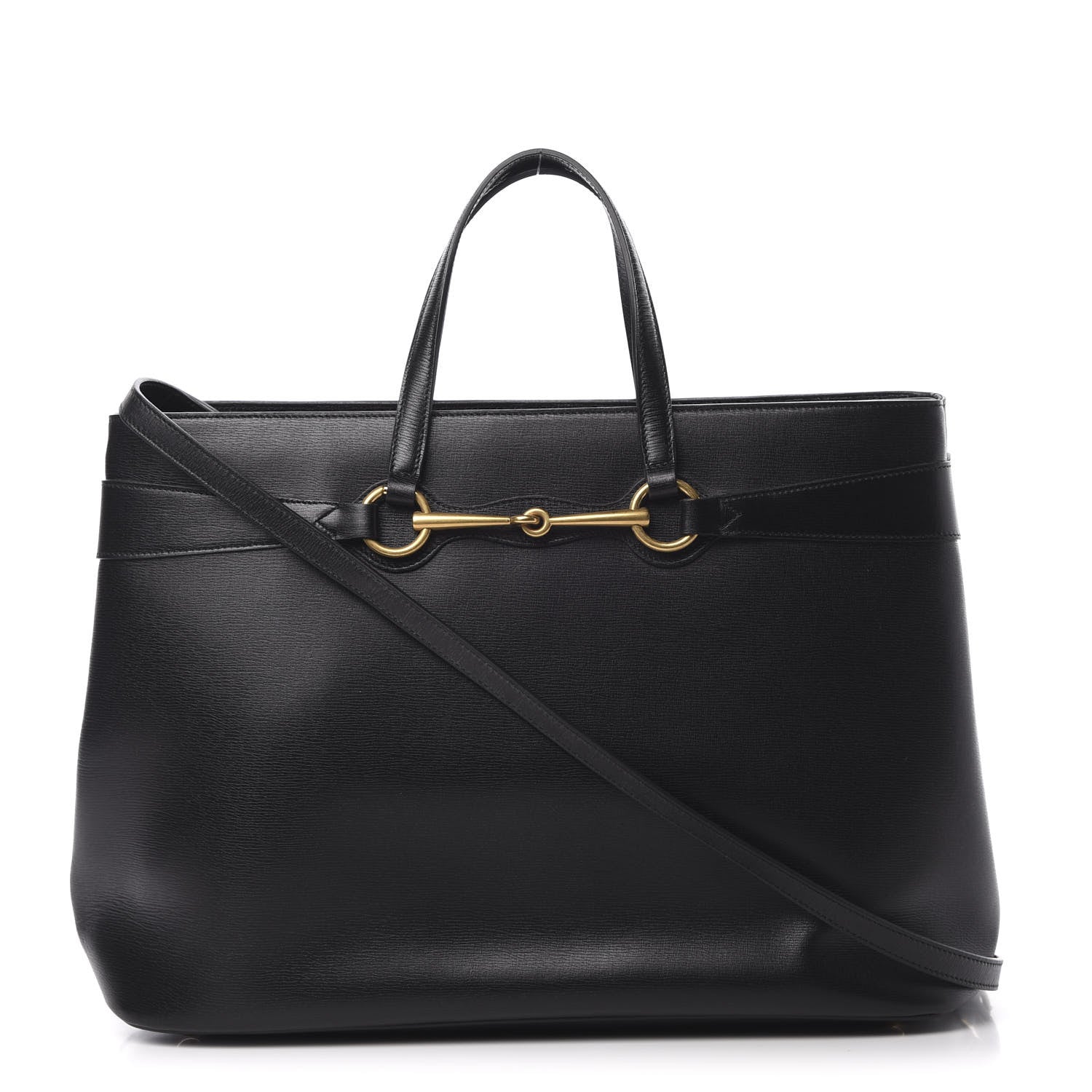 Gucci Textured Calfskin Large Bright Bit Tote Black 1 of 14