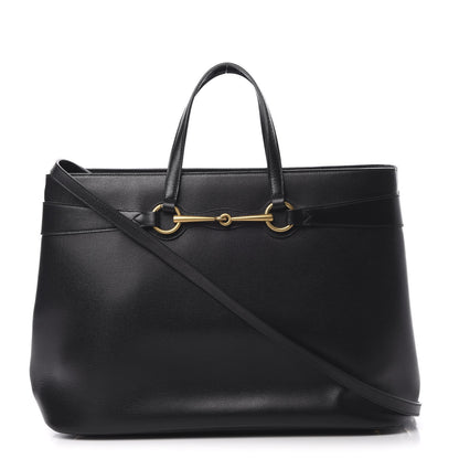Gucci Textured Calfskin Large Bright Bit Tote Black 1 of 14