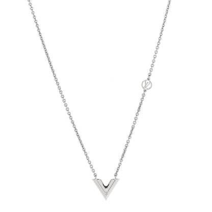 Louis Vuitton Metal Essential V Supple Necklace Silver 1 of 7