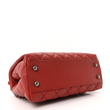 Chanel Caviar Quilted Mini Coco Handle Flap Red 4 of 10