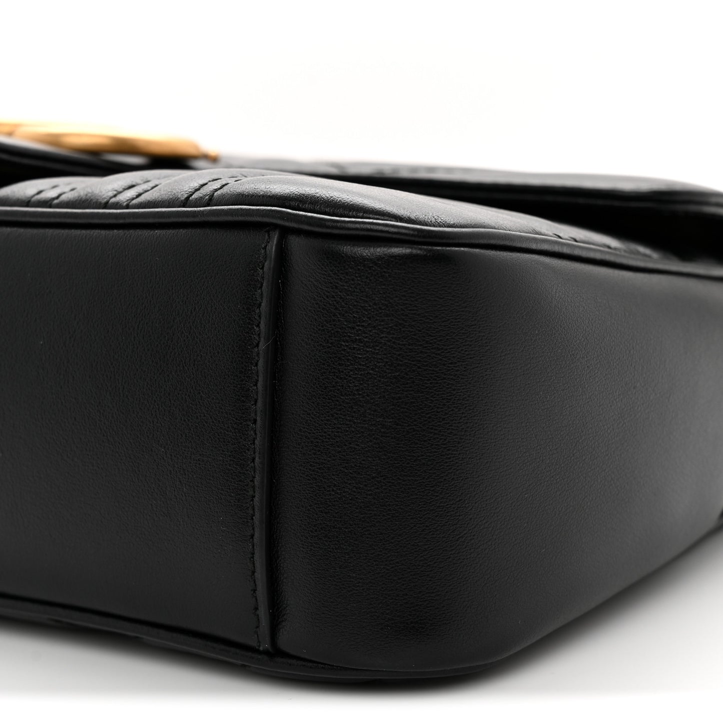 Calfskin Matelasse Small GG Marmont Shoulder Bag Black
