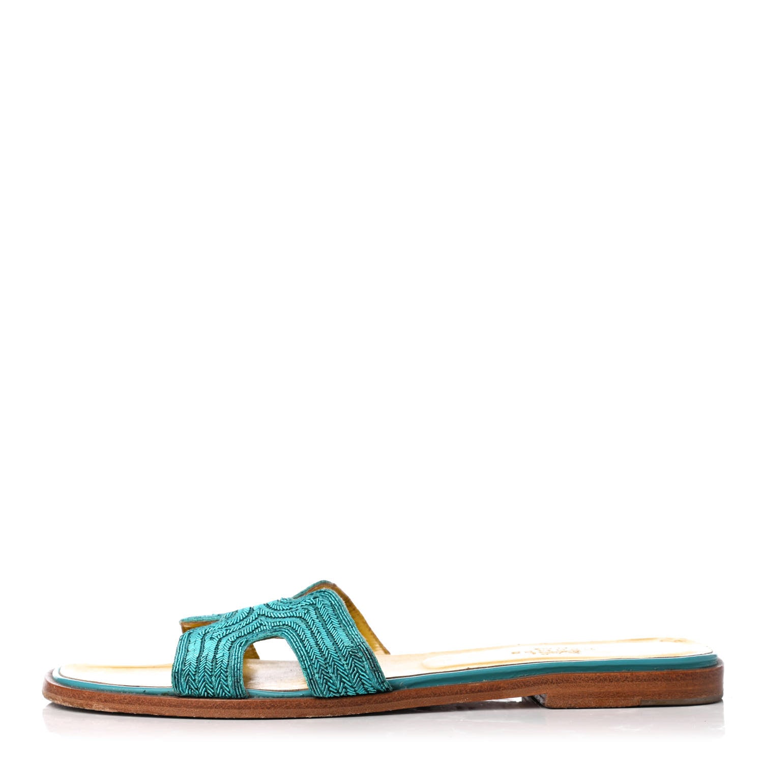 Hermes Dabka Embroidered Chevron Oran Sandals 38 1 of 8