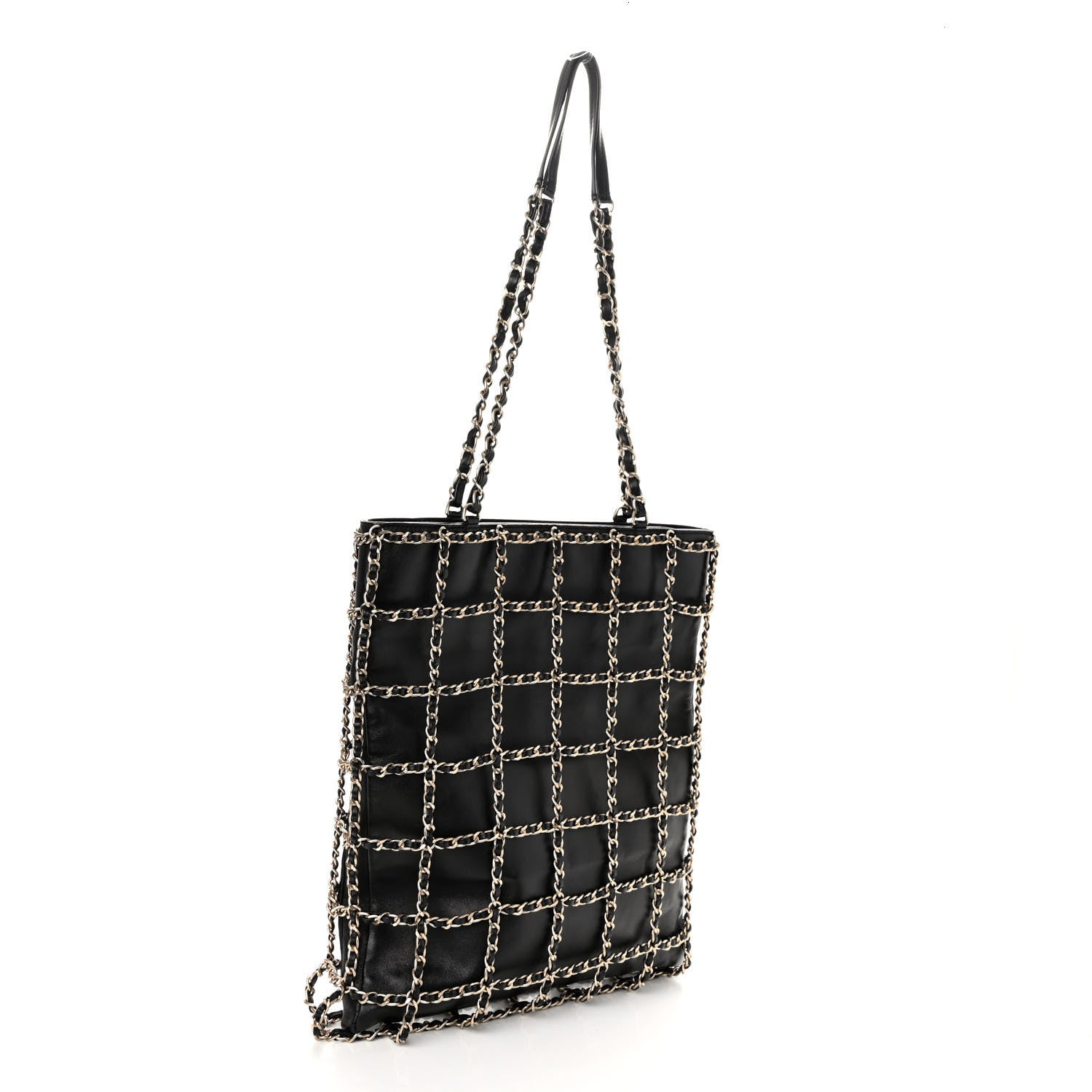 Chanel Lambskin Large Shopping Chain Tote Black 3 of 9