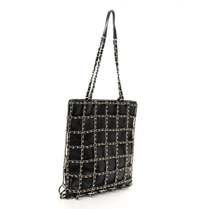Chanel Lambskin Large Shopping Chain Tote Black 3 of 9