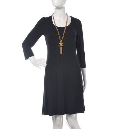 Chanel Textured Etruscan CC Tassel Necklace Gold 2 of 7