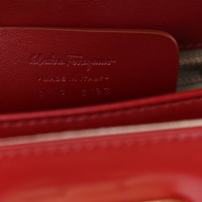 Salvatore Ferragamo Brushed Off Calfskin Small Iconic Top Handle Red 6 of 9