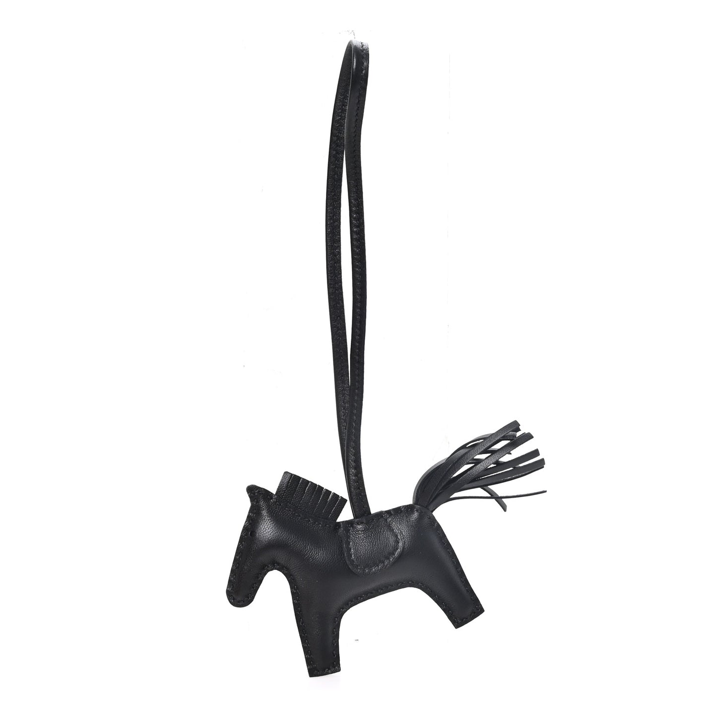 Milo Lambskin Grigri Rodeo Horse Bag Charm PM So Black