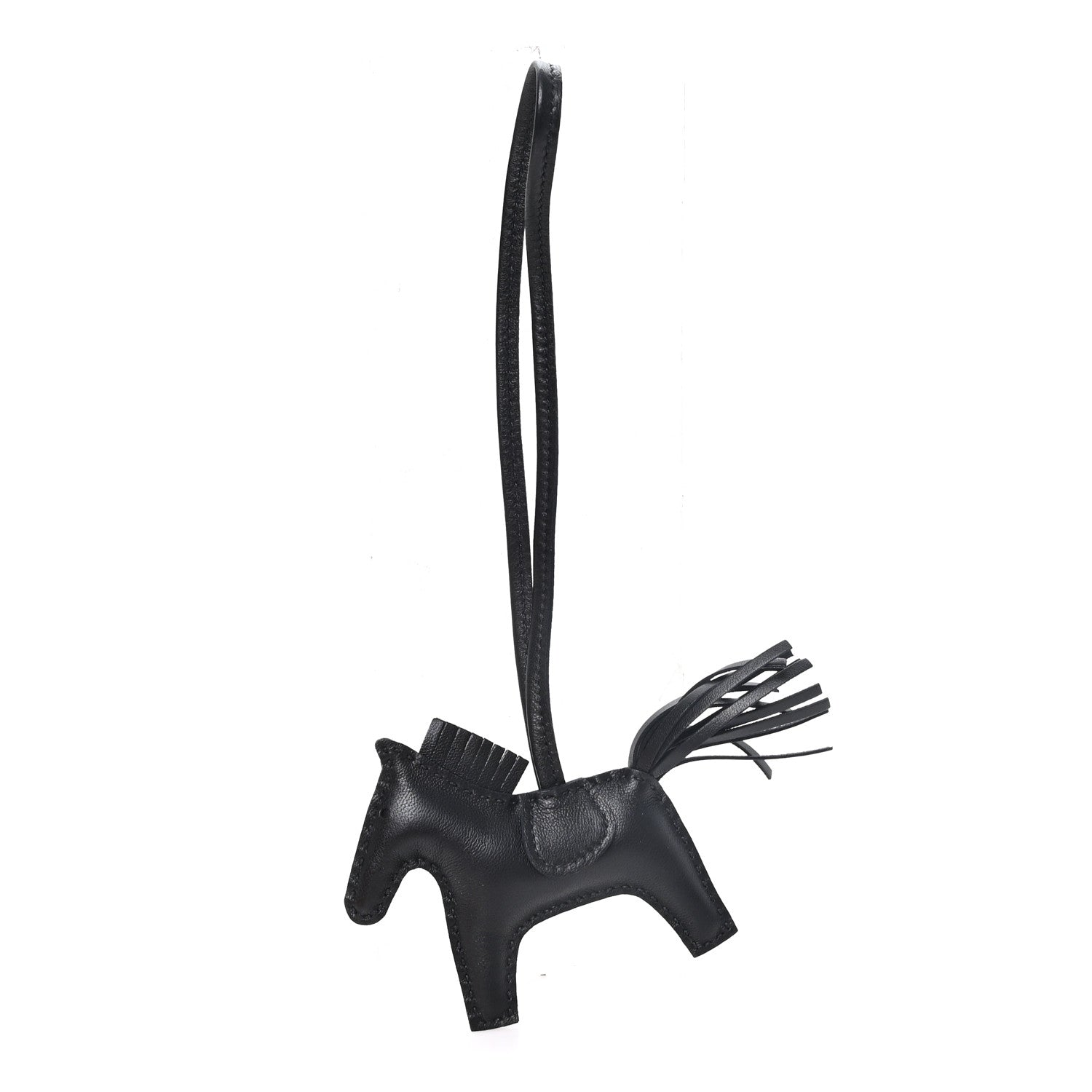 Hermes Milo Lambskin Grigri Rodeo Horse Bag Charm PM So Black 1 of 4