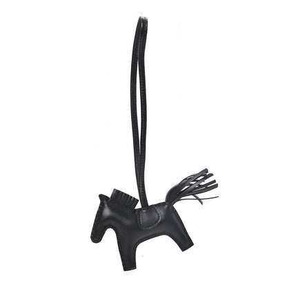 Hermes Milo Lambskin Grigri Rodeo Horse Bag Charm PM So Black 1 of 4