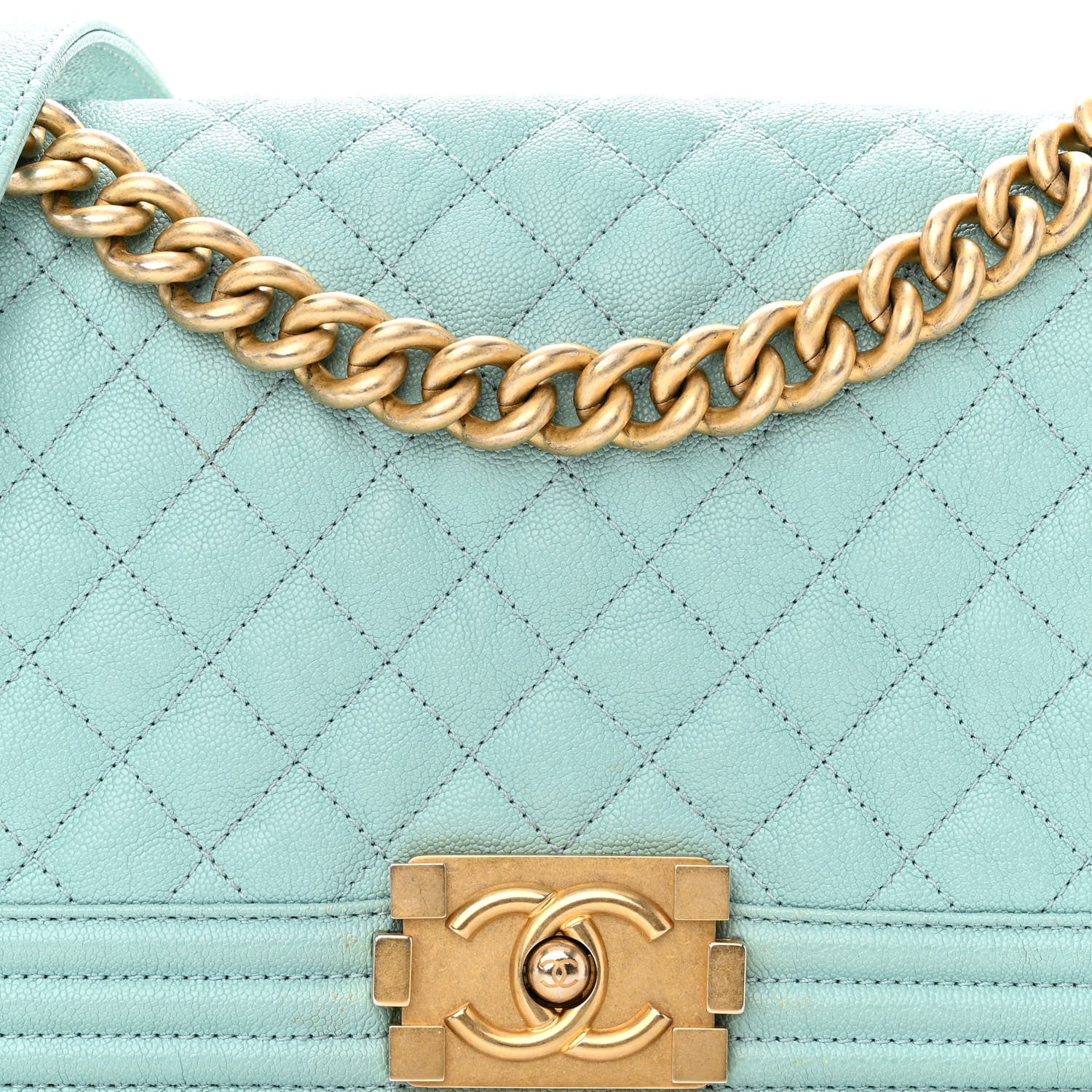 Chanel Caviar Quilted Medium Boy Flap Light Blue 7 of 9