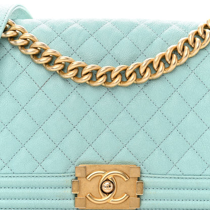 Chanel Caviar Quilted Medium Boy Flap Light Blue 7 of 9